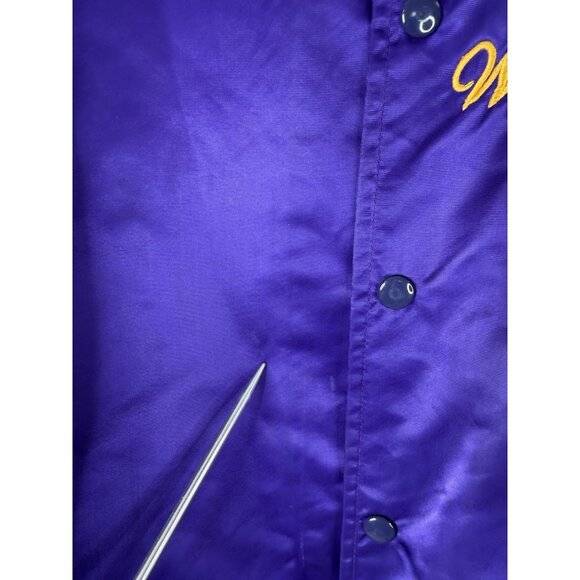 VTG Washington Huskies Satin Jacket Mens L Made In USA Front Back Spell Out READ - Picture 7 of 16